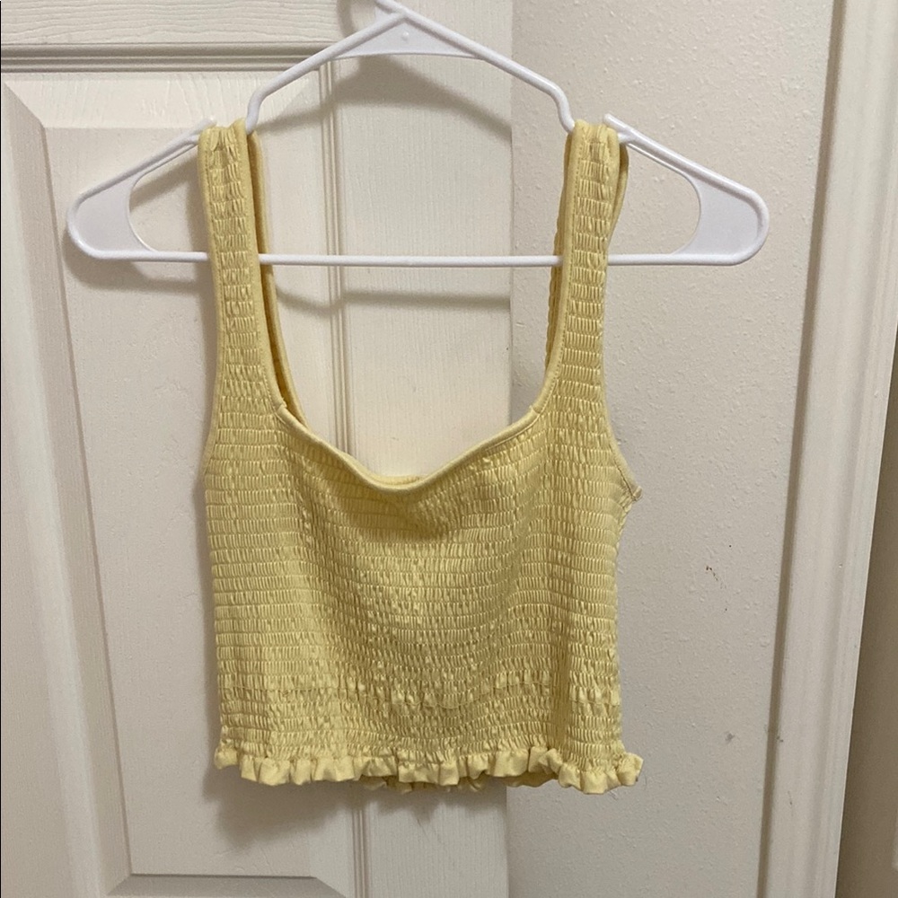 Chic Yellow Smocked Tank Top